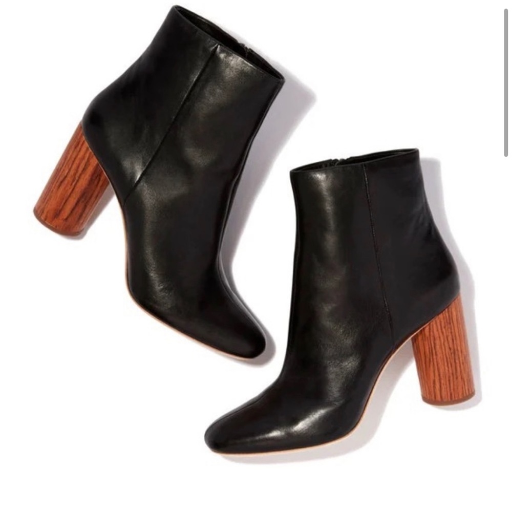 Loeffler Randall Wilder Black Leather Bootie Size 8.5